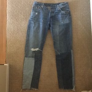 Levi’s 501 Original Colorblock Patched Denim Jeans